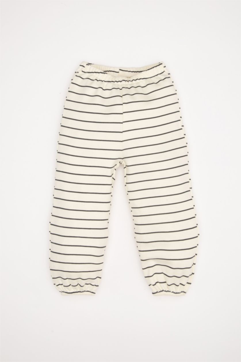 BÉBÉ FILLE Écru Pyjama Top à manches longues rayé - Bas de pyjama à taille élastiquée pour BéBé Fille