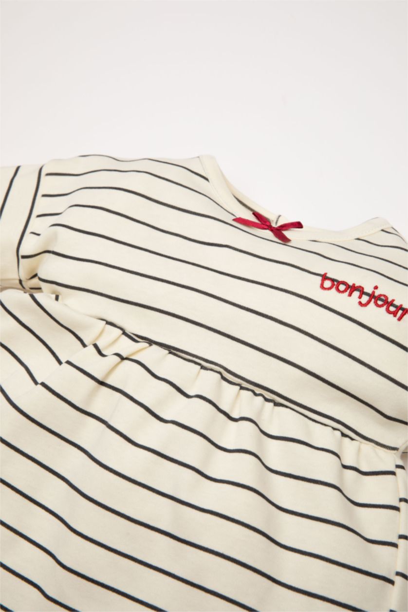 BÉBÉ FILLE Écru Pyjama Top à manches longues rayé - Bas de pyjama à taille élastiquée pour BéBé Fille