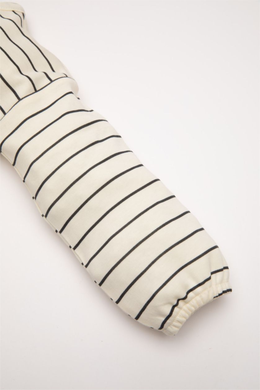 BÉBÉ FILLE Écru Pyjama Top à manches longues rayé - Bas de pyjama à taille élastiquée pour BéBé Fille