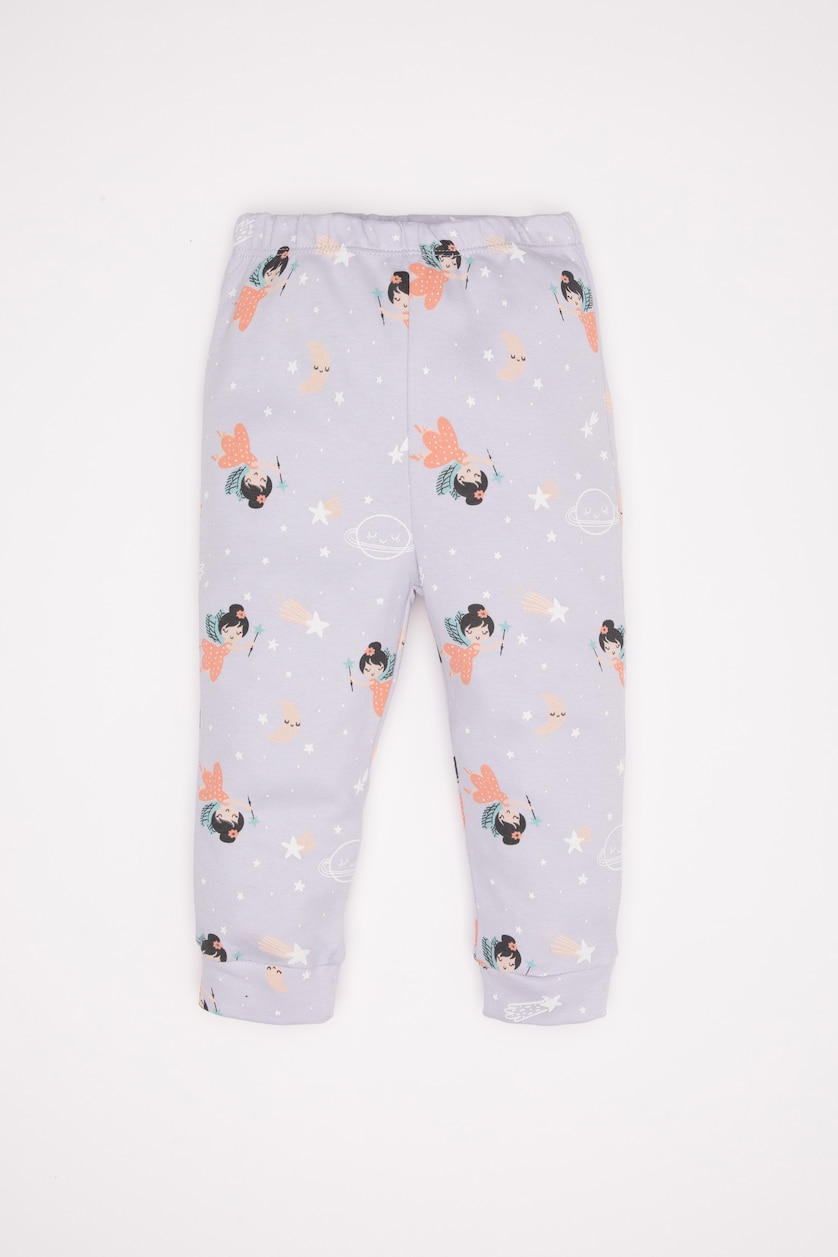 Baby Girl Lilac Girl Baby Patterned 2 Piece Pajama Set