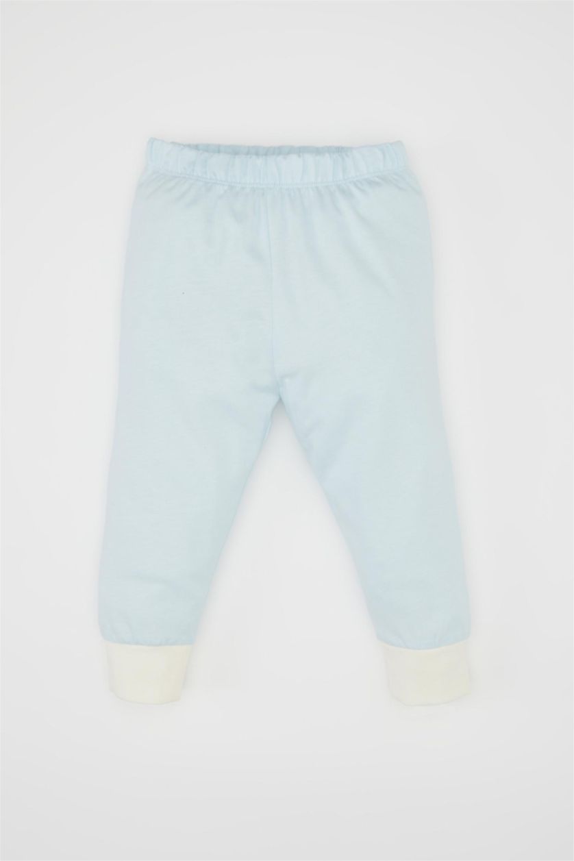 Kız Bebek Açık Somon Kız Bebek 4'lü Pijama Takımı Penye Baskılı Uzun Kollu Üst Beli Lastikli Uzun Alt