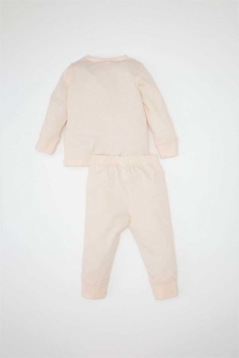 Kız Bebek Mint Kız Bebek 4'lü Pijama Takımı Meyve Desenli Penye Uzun Kollu Üst Uzun Alt