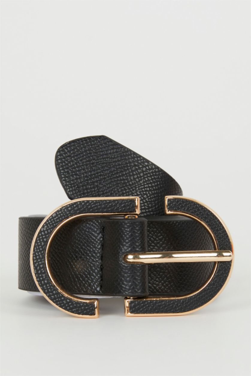 FEMME Noir Ceinture classique en Simili-cuir pour Femme