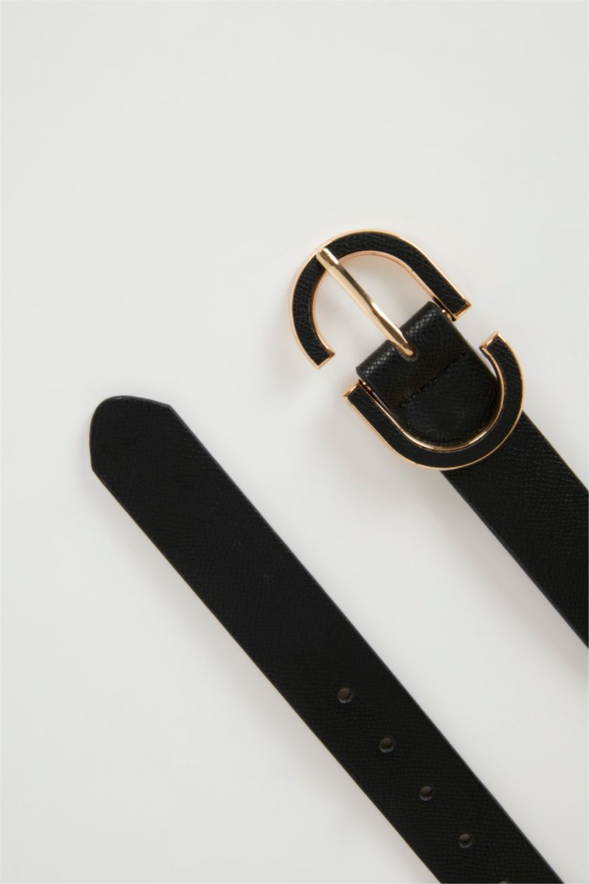 FEMME Noir Ceinture classique en Simili-cuir pour Femme