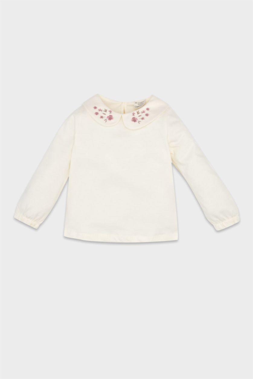 BABY GIRL Lilac Baby Girl Baby Collar Long Sleeve T-Shirt Dress 2 Piece Set