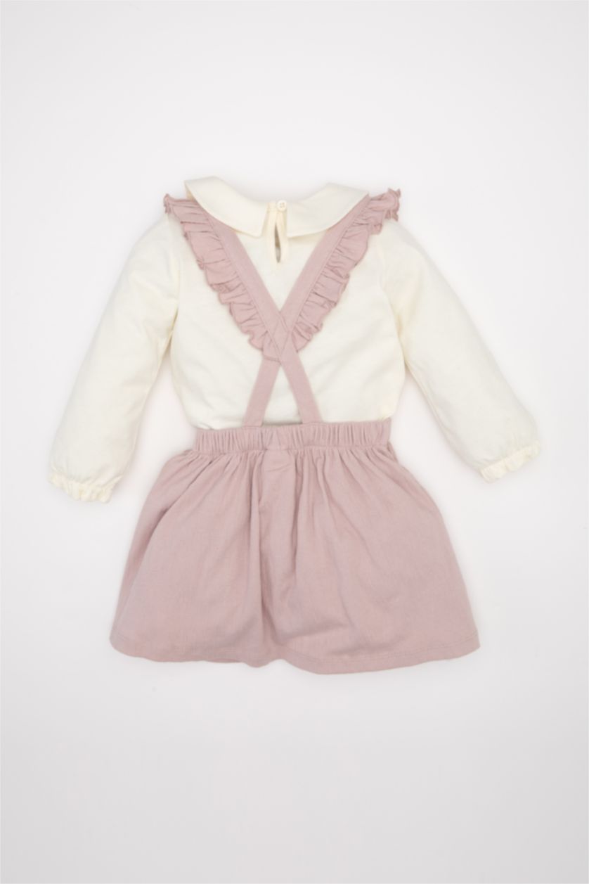 BABY GIRL Lilac Baby Girl Baby Collar Long Sleeve T-Shirt Dress 2 Piece Set