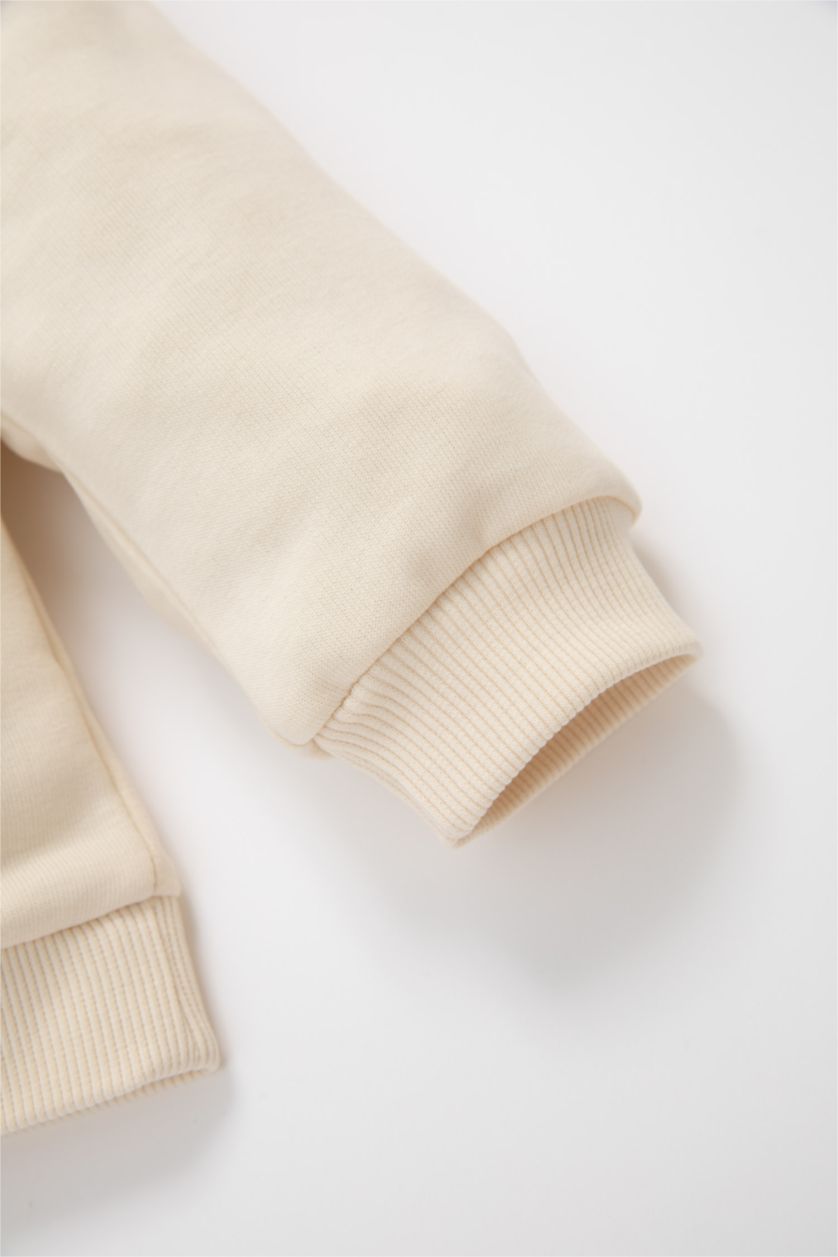 BÉBÉ FILLE Écru Sweat-Shirt imprimé Coupe Régulière Col Ras Du Cou