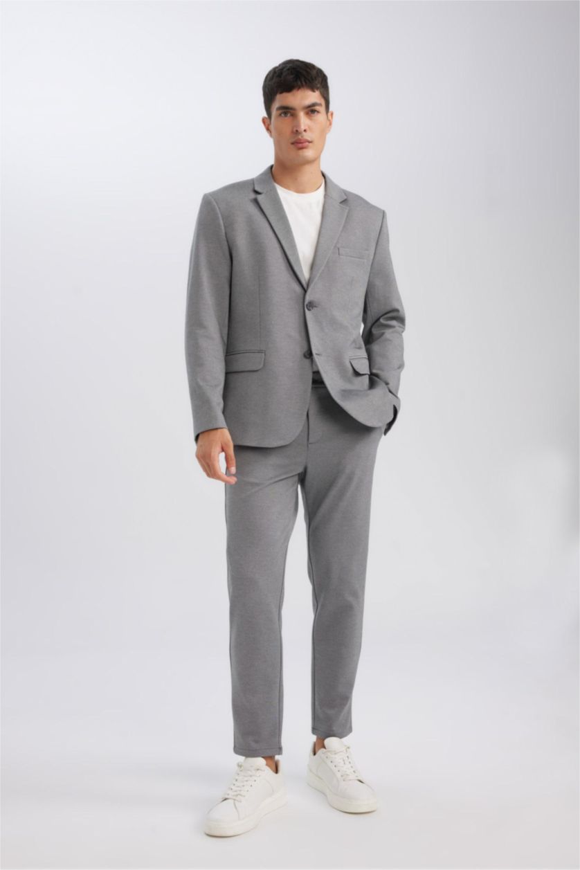 Мужчины Антрацит Брюки джоггеры прямого кроя базовые