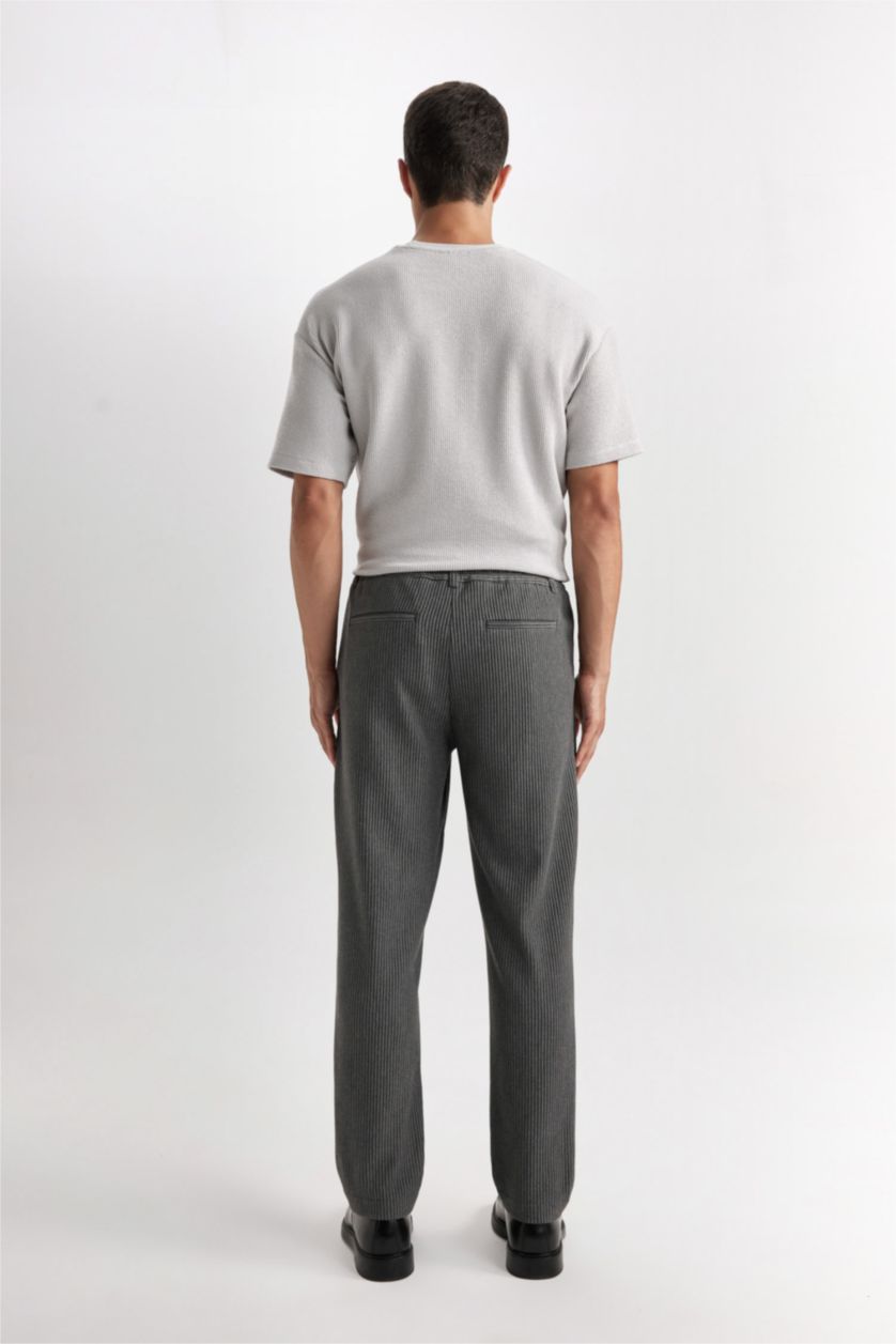 HOMME Anthracite Pantalon tailleur droit à coupe régulière avec poches