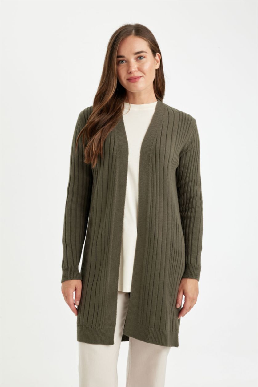نساء كاكي داكن Regular Fit Cardigan