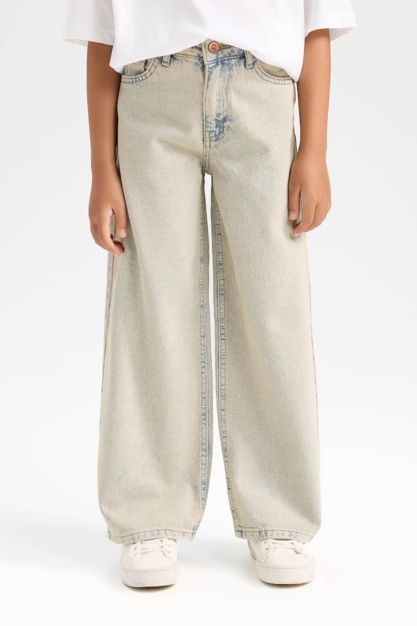 Girls & Teens Light Blue Girl Wide Leg Pocketed Trousers