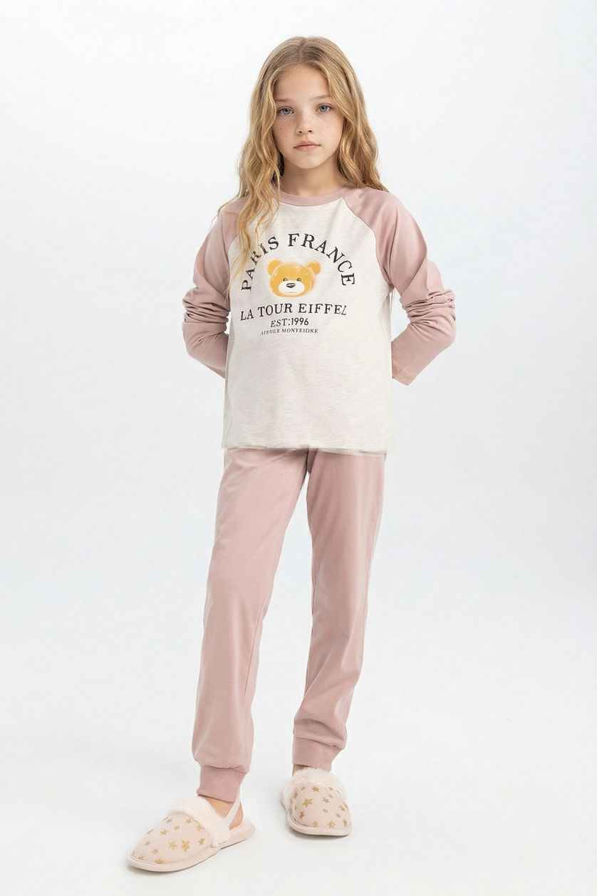 GIRLS & TEENS Rose Girl Printed Long Sleeve 2 Piece Pajama Set