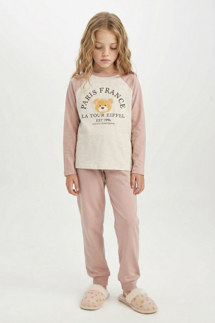 GIRLS & TEENS Rose Girl Printed Long Sleeve 2 Piece Pajama Set