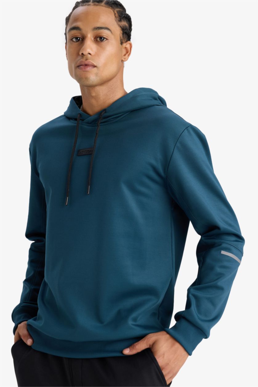 MAN Petrol DeFactoFit Standard Fit Hooded Sports Sweatshirt