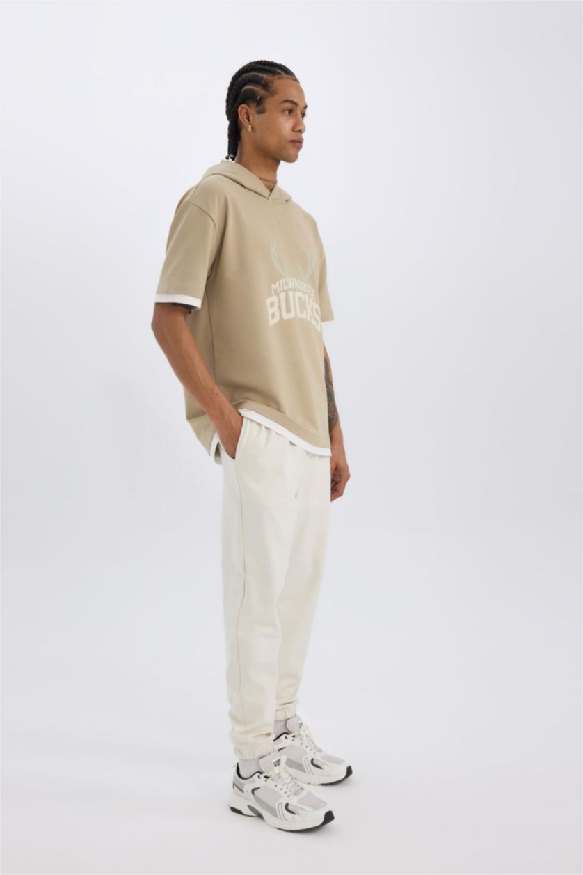 Erkek Taş Sporcu Jogger Eşofman Altı Standart Fit Basic Düz Cepli Beli Paçası Lastikli