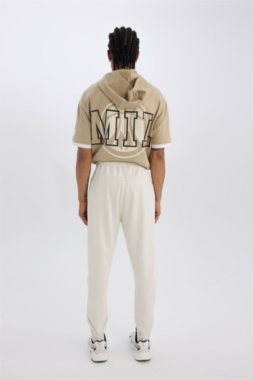 Erkek Taş Sporcu Jogger Eşofman Altı Standart Fit Basic Düz Cepli Beli Paçası Lastikli