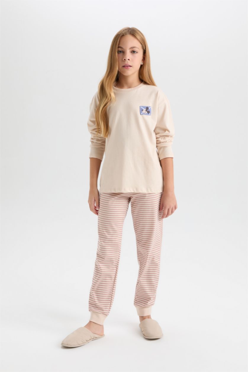 FILLES Écru Pyjama Disney Mickey & Minnie à manches longues pour Fille