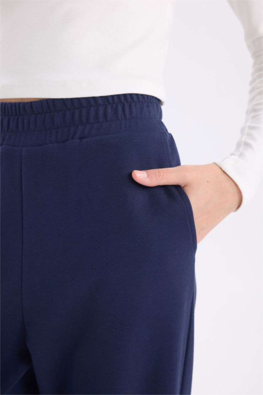 WOMAN NAVY Wide Leg Basic Sweatpants