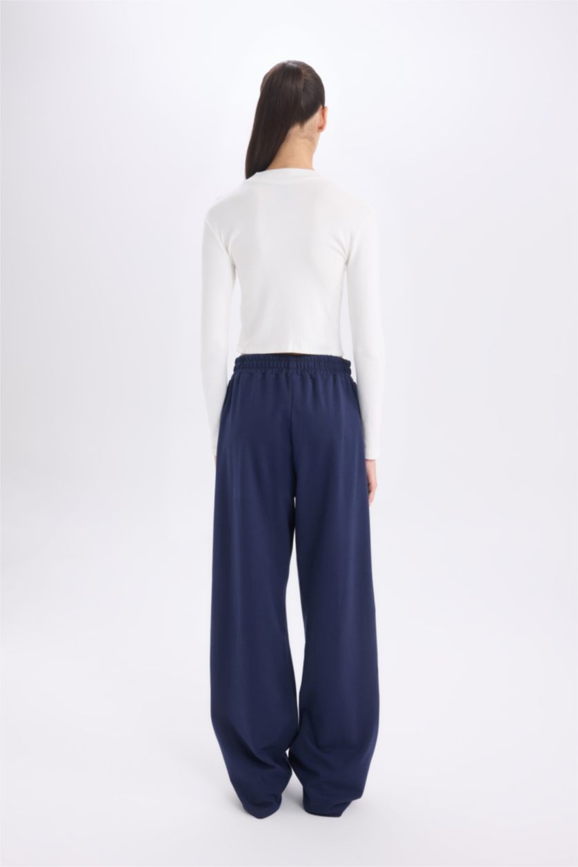WOMAN NAVY Wide Leg Basic Sweatpants