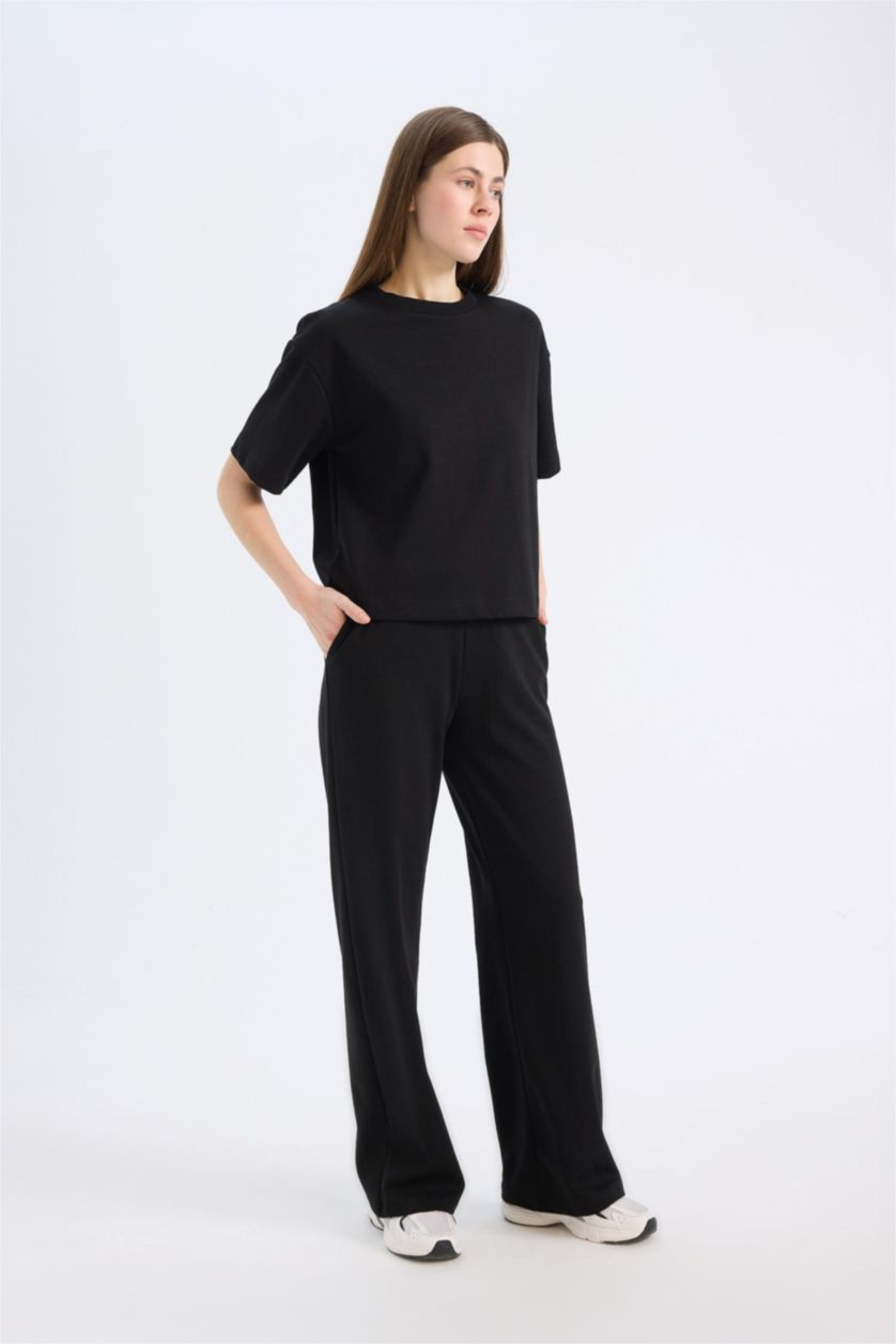 نساء أسود Straight Fit Trousers