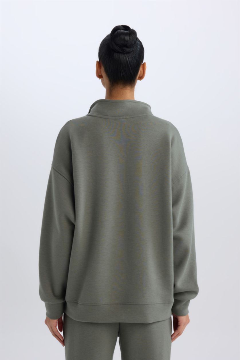 Kadın Haki Oversıze Sweatshirt