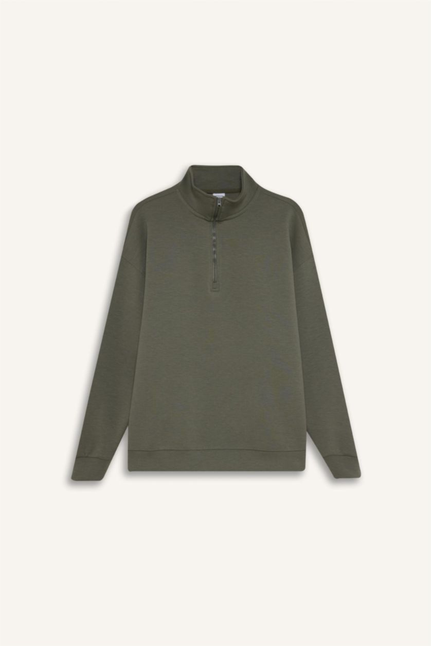 Kadın Haki Oversıze Sweatshirt