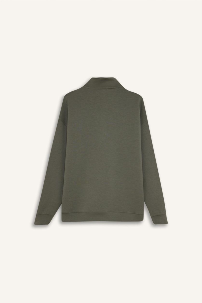 Kadın Haki Oversıze Sweatshirt