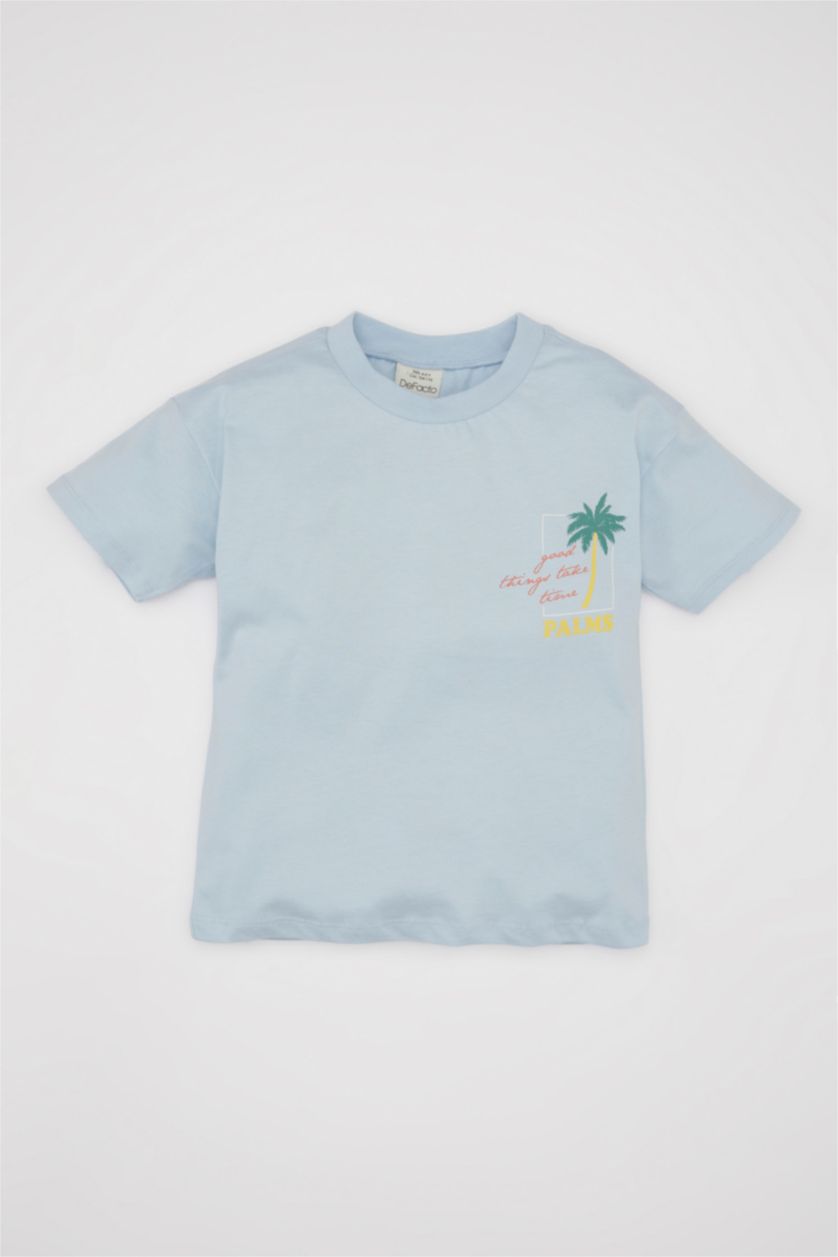 BABY BOY Light Blue Baby Boy Printed Short Sleeve T-Shirt