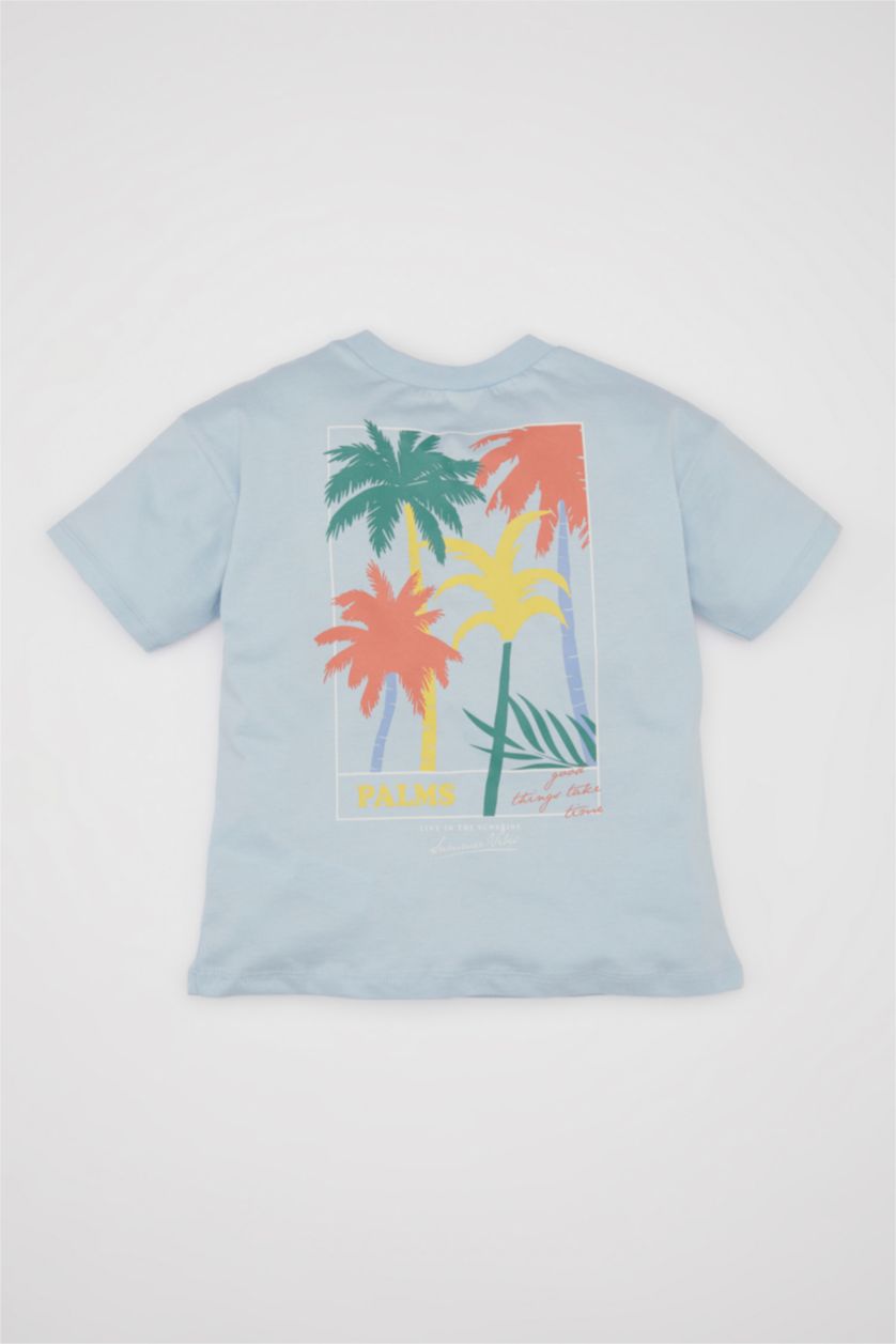 BABY BOY Light Blue Baby Boy Printed Short Sleeve T-Shirt
