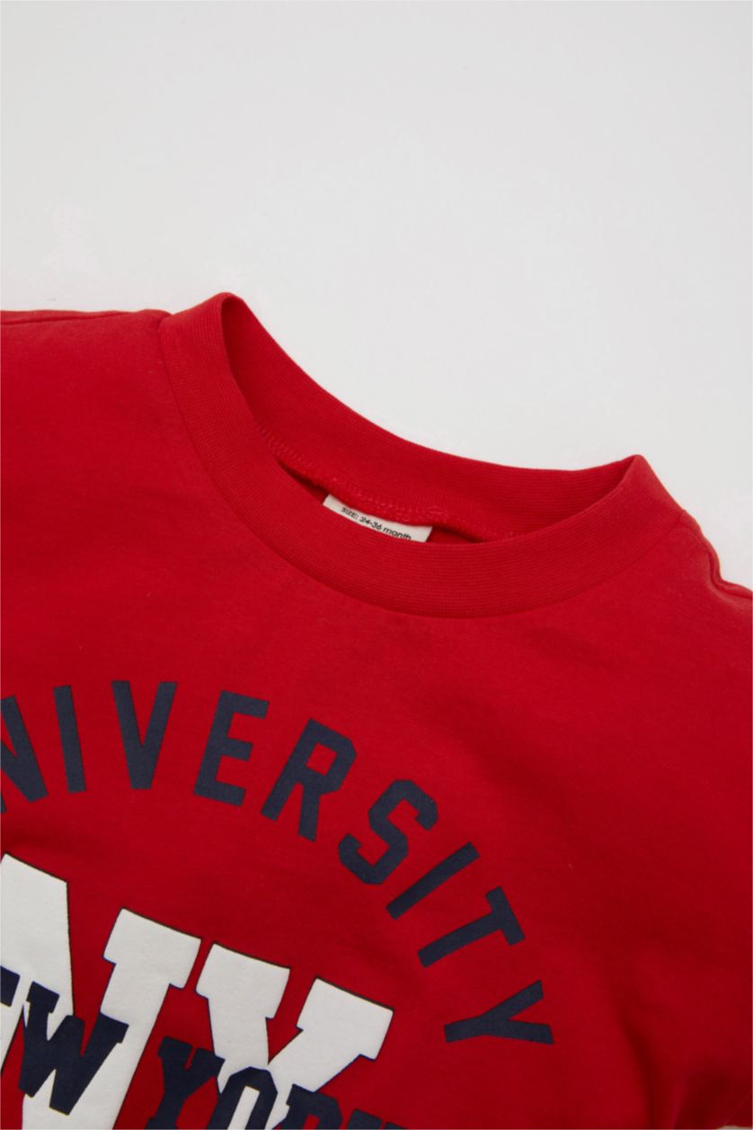 Baby Boy Red Baby Boy Printed Short Sleeve T-Shirt