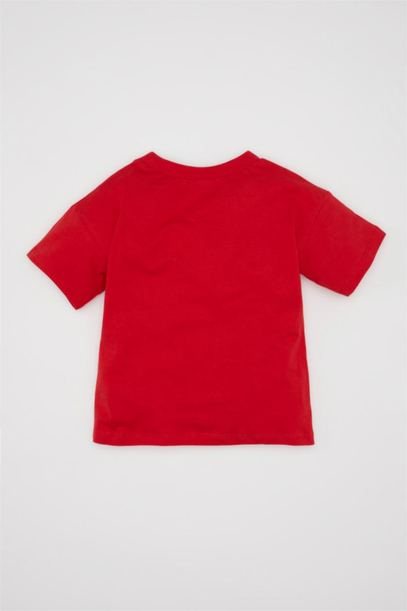 Baby Boy Red Baby Boy Printed Short Sleeve T-Shirt