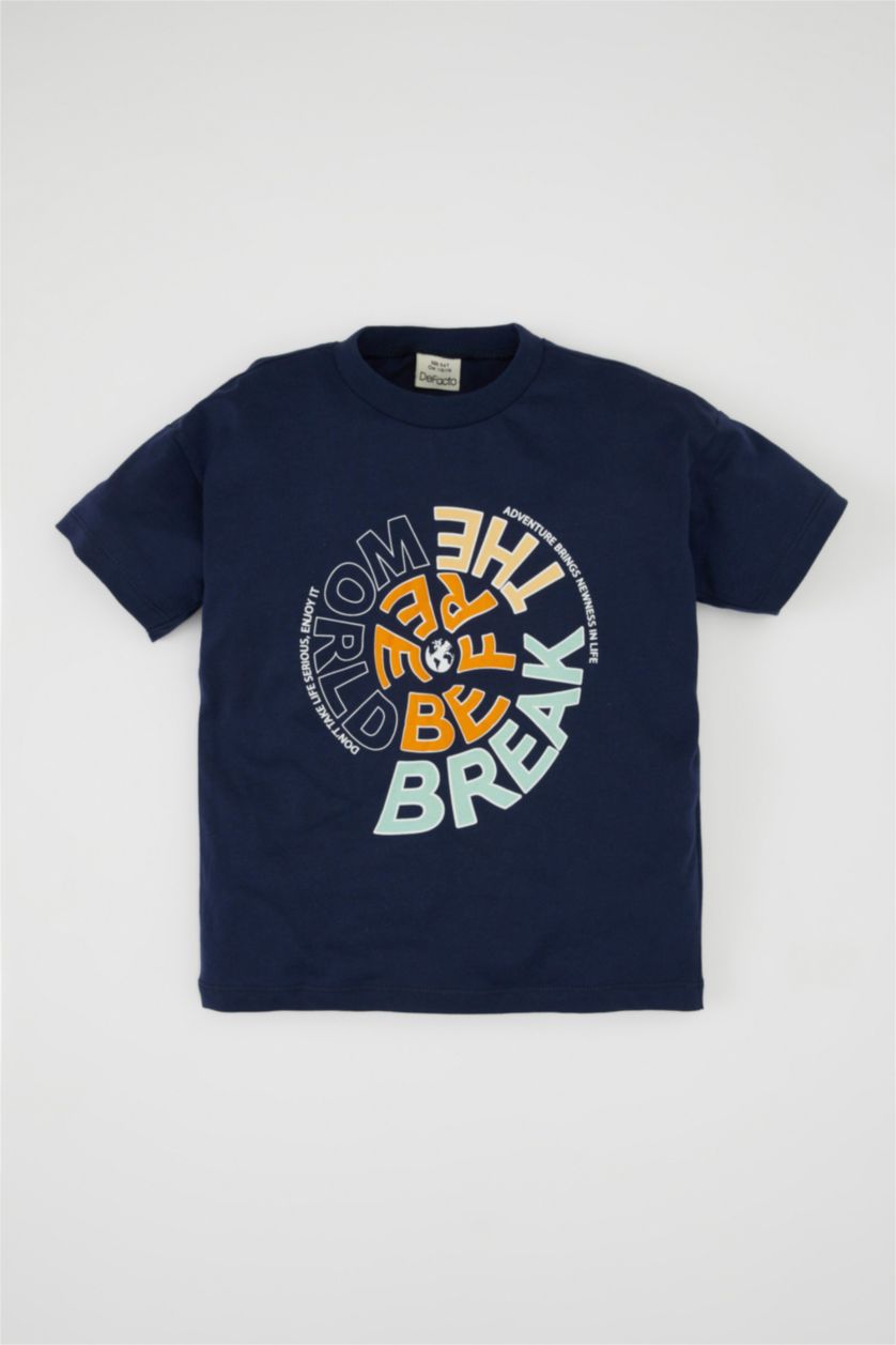BABY BOY NAVY Baby Boy Printed Short Sleeve T-Shirt