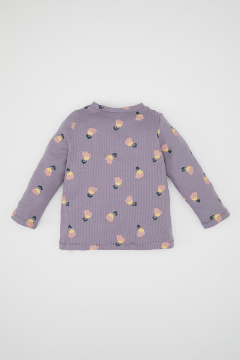 BABY GIRL Lilac Baby Girl Floral Ribbed Camisole T-Shirt