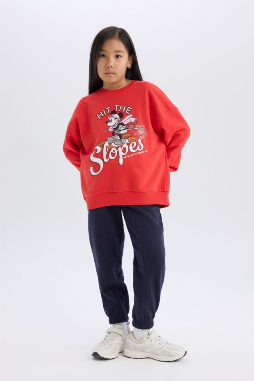 Kız Çocuk - Genç Kız Lacivert Kız Çocuk Beli Paçası Lastikli Cepli Basic Düz Jogger Eşofman Altı