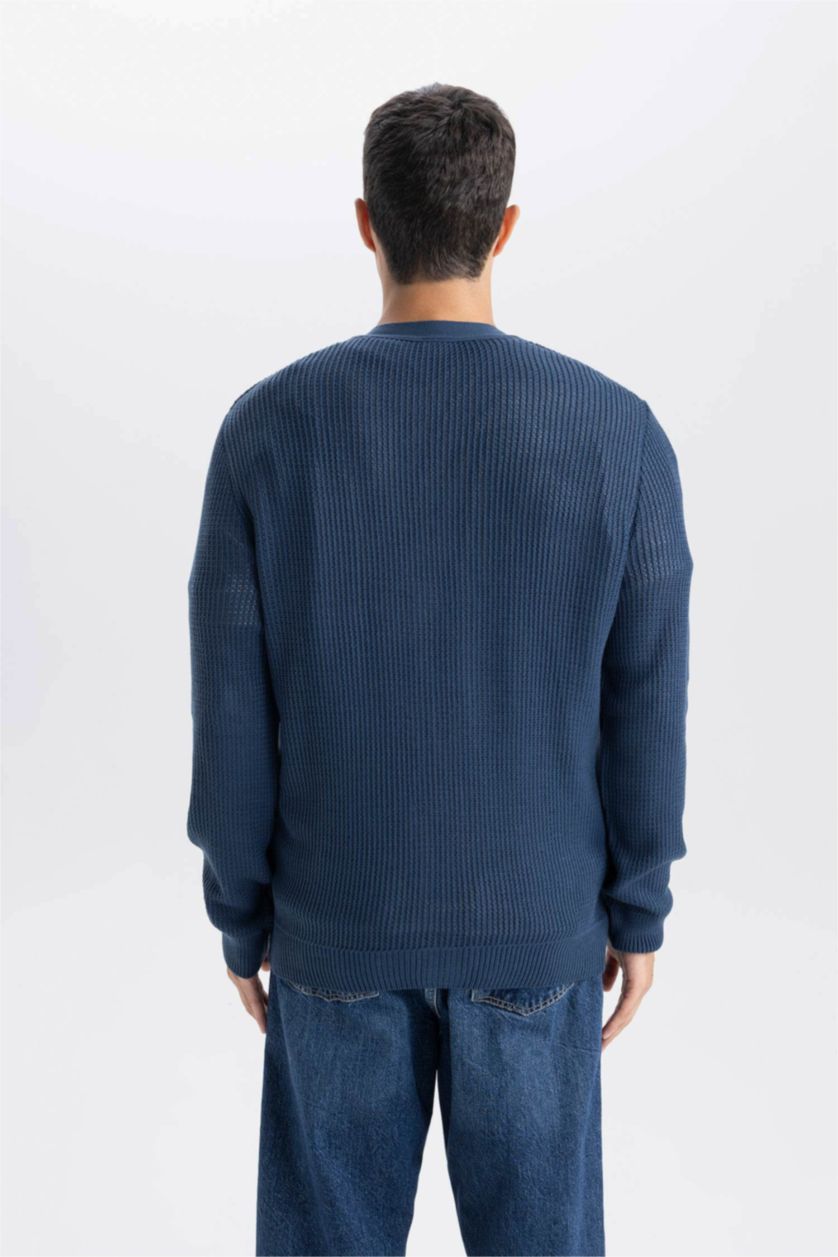 MAN Light Indigo Standard Fit Knitwear Cardigan