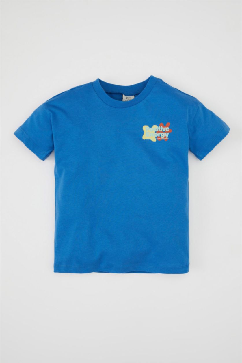 Baby Boy Blue Baby Boy Printed Short Sleeve T-Shirt
