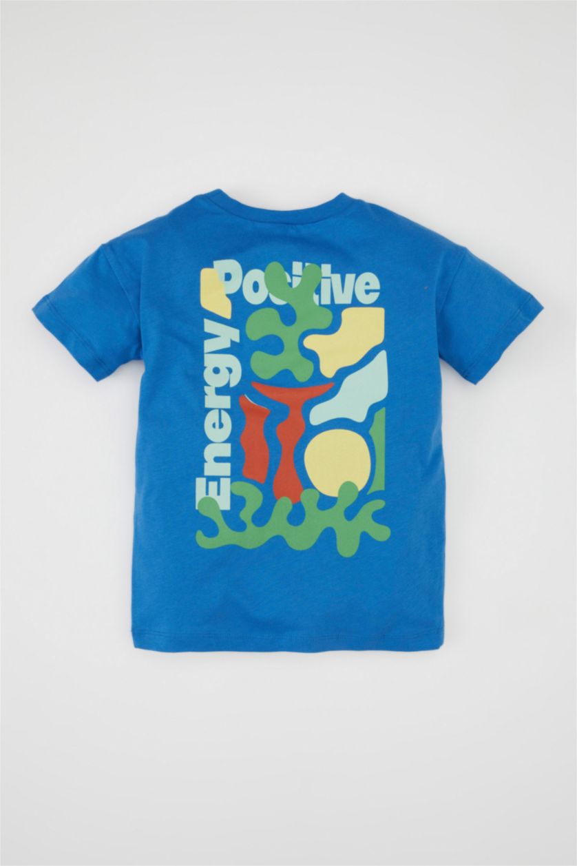 Baby Boy Blue Baby Boy Printed Short Sleeve T-Shirt