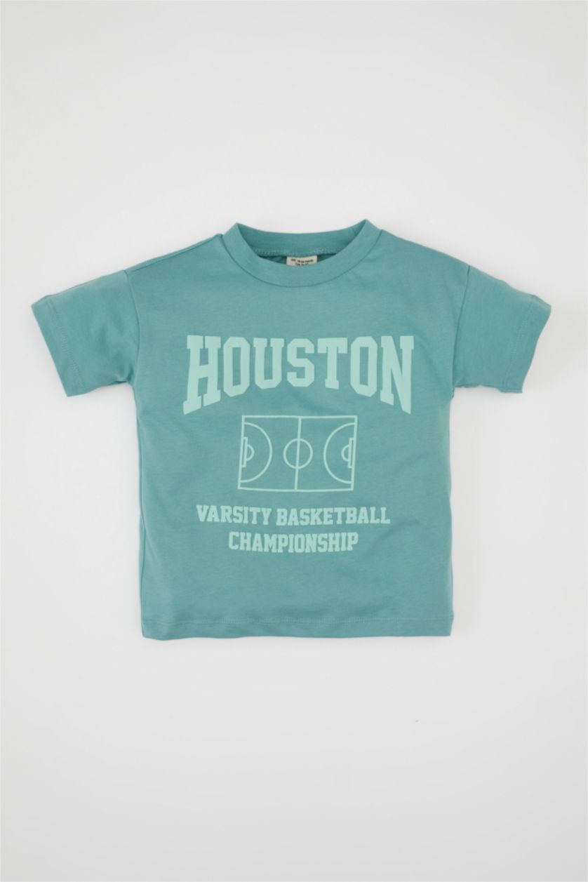 Baby Boy Green Baby Boy Printed Short Sleeve T-Shirt