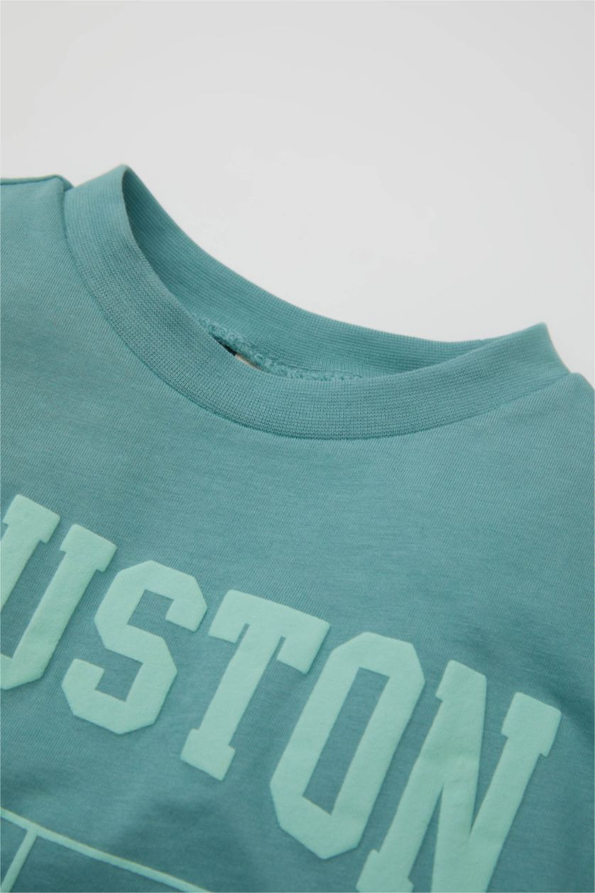 Baby Boy Green Baby Boy Printed Short Sleeve T-Shirt