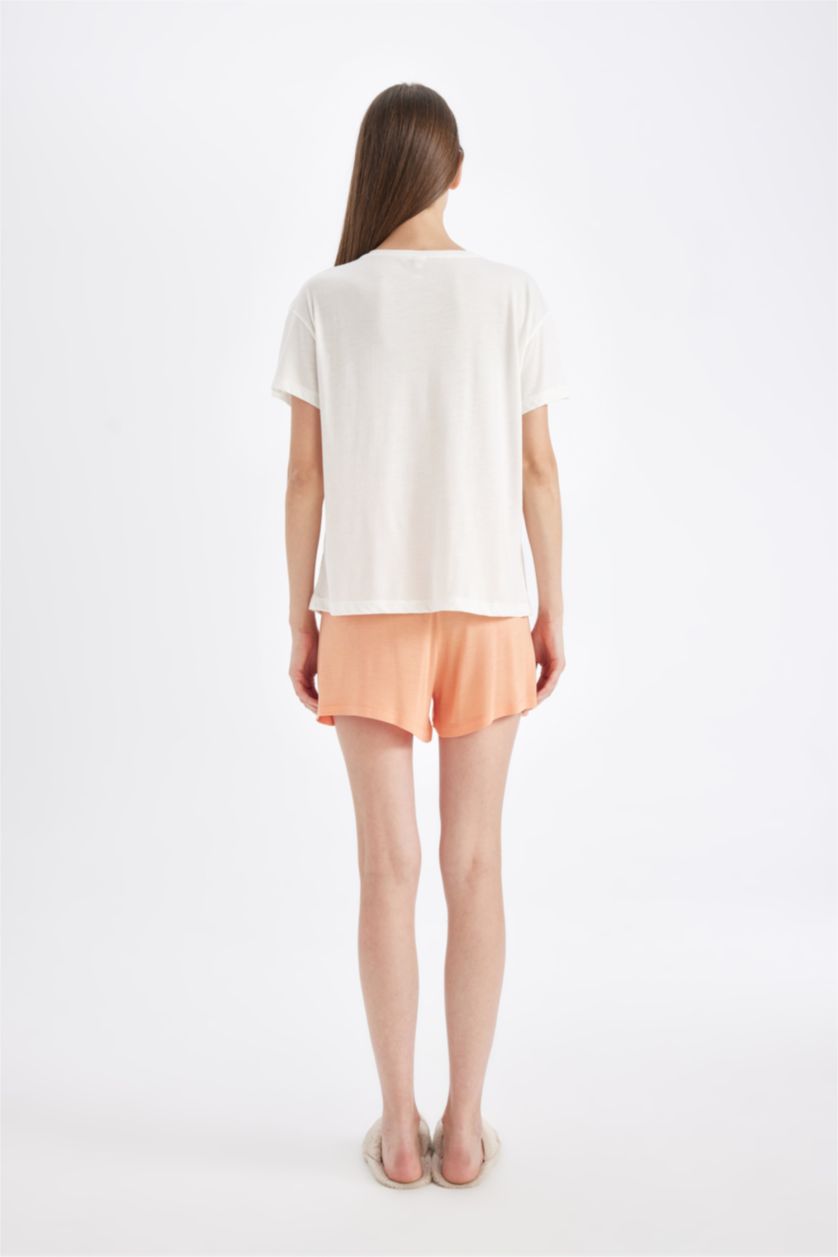 نساء سيموني طقم قصة عادية بأكمام قصيرة من قطعتين