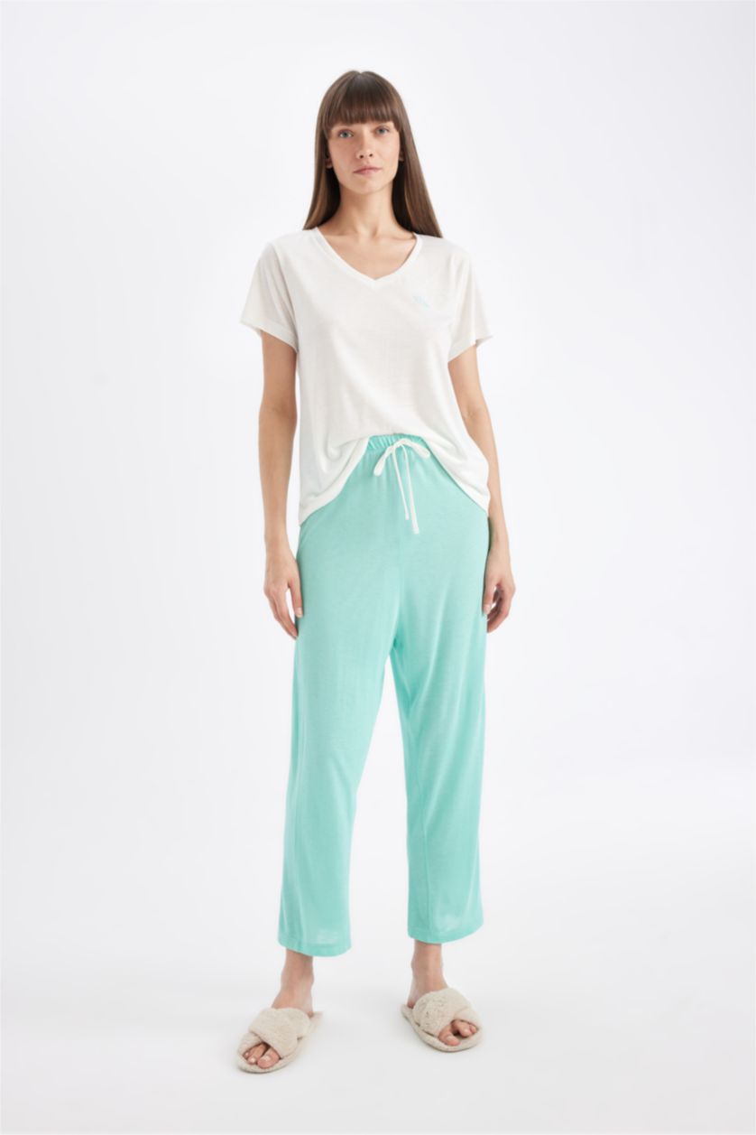 FEMME Vert Clair Pyjama en viscose à Coupe régulière de Fall in Love