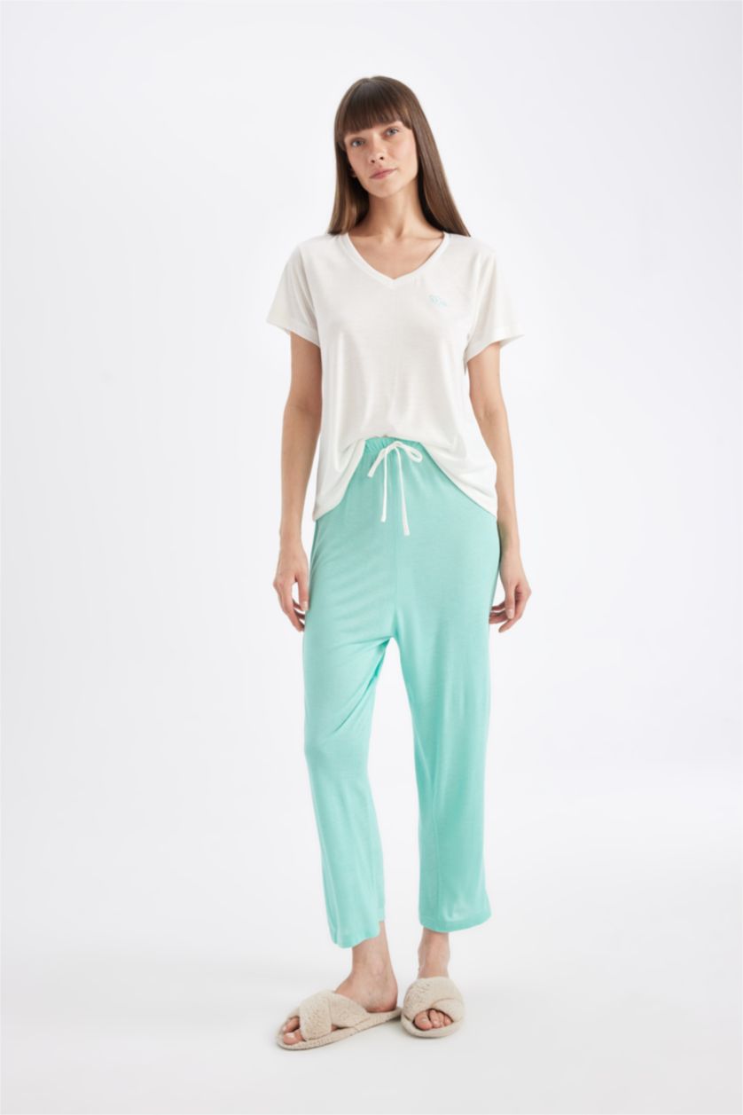 FEMME Vert Clair Pyjama en viscose à Coupe régulière de Fall in Love