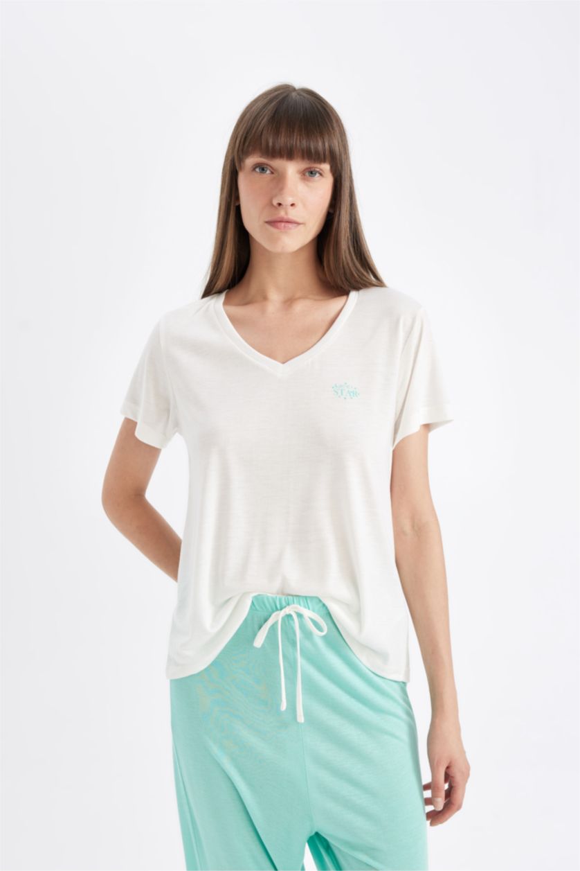 FEMME Vert Clair Pyjama en viscose à Coupe régulière de Fall in Love