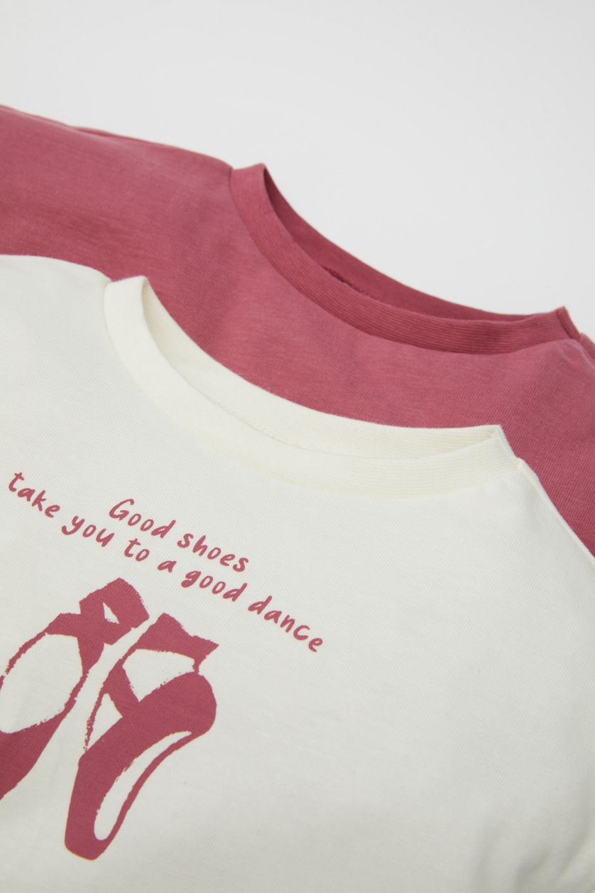 BABY GIRL Purple Baby Girl Crew Neck 2 Piece T-Shirt