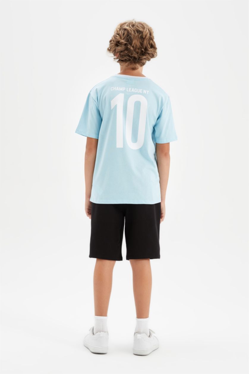 أولاد أزرق فاتح سيت ولادي شورت وتيشيرت - قطعتين