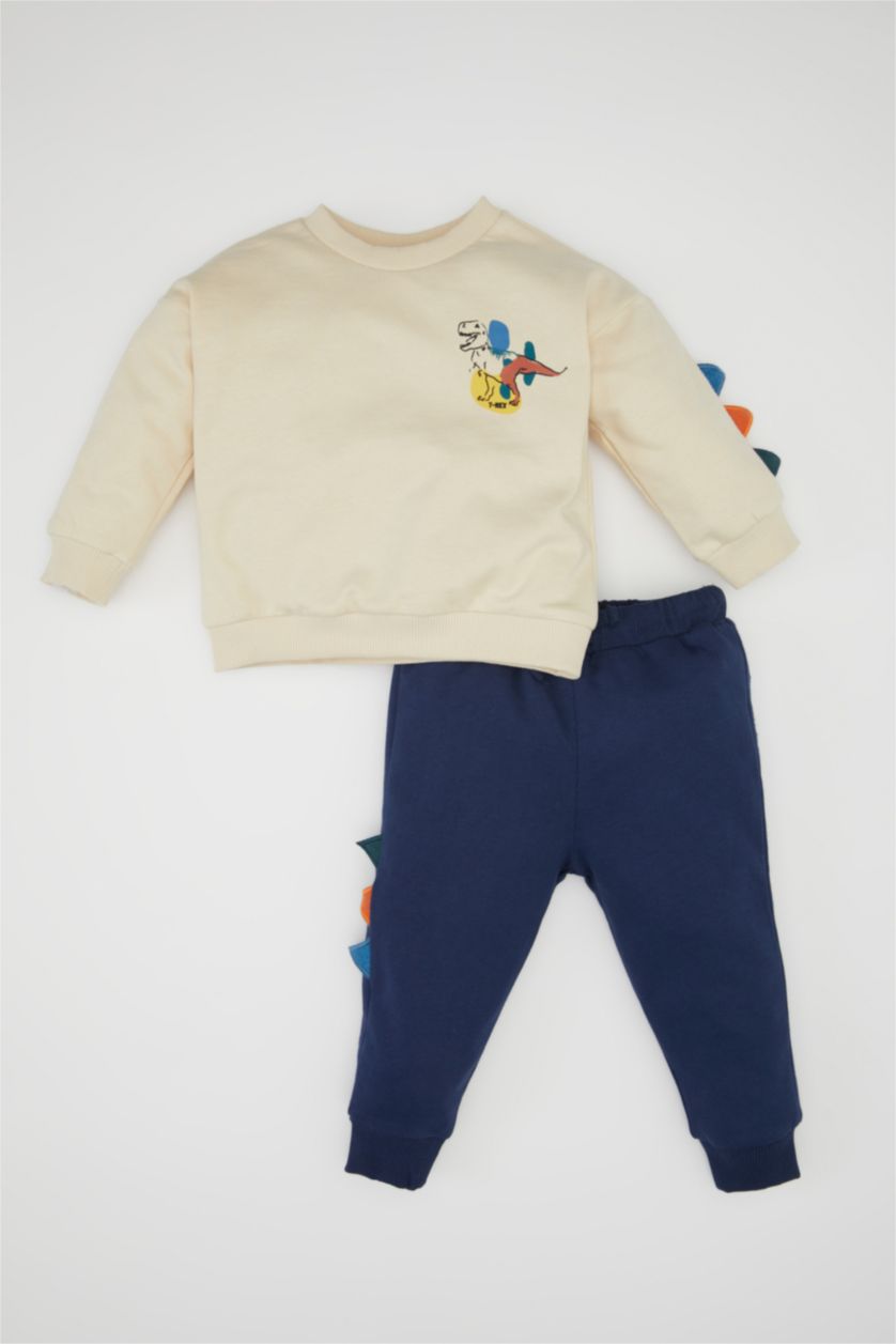 BABY BOY Light Stone Baby Boy 3D Printed Thin Sweatshirt Sweatpants 2 Piece Set