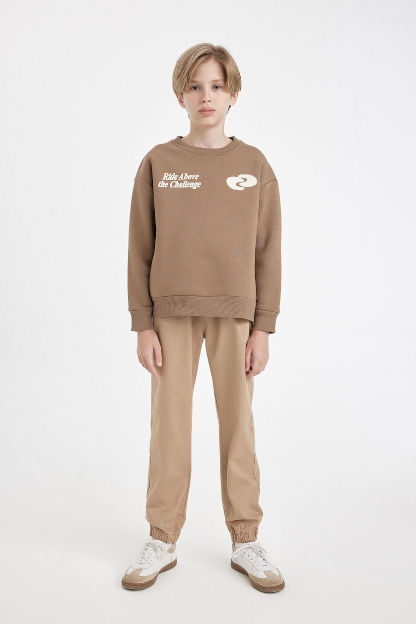 Young Boys - Teen Boys Vison Boy Oversize Crew Neck Printed Sweatshirt