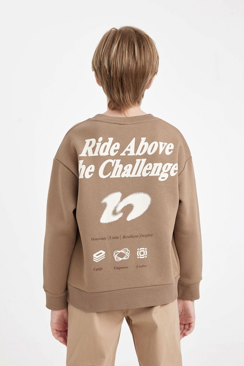 Young Boys - Teen Boys Vison Boy Oversize Crew Neck Printed Sweatshirt