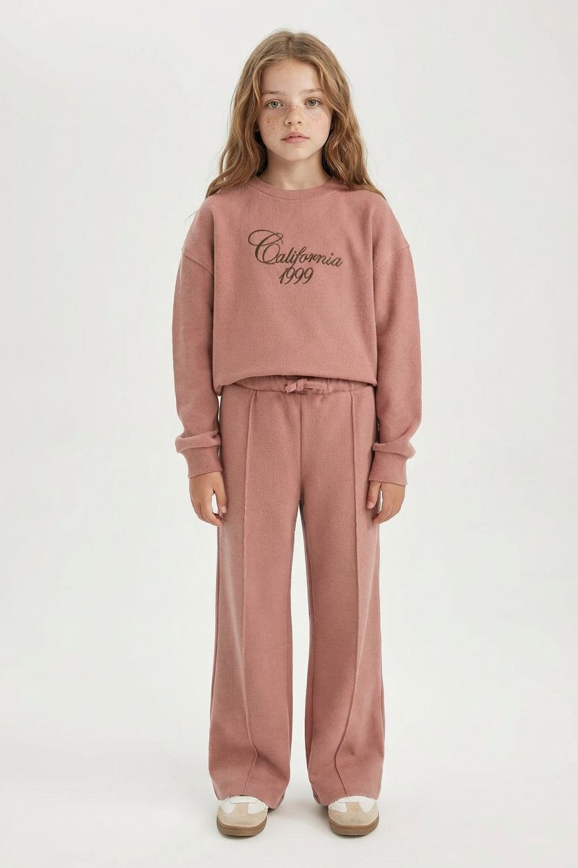 GIRLS & TEENS Dark Rose Girl Wide Leg Elastic Waist Sweatpants