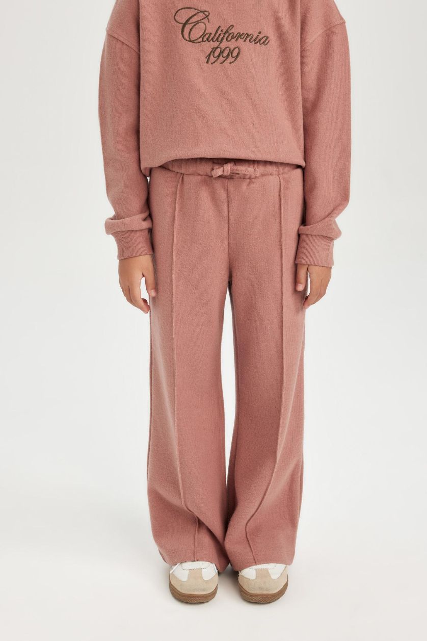 GIRLS & TEENS Dark Rose Girl Wide Leg Elastic Waist Sweatpants
